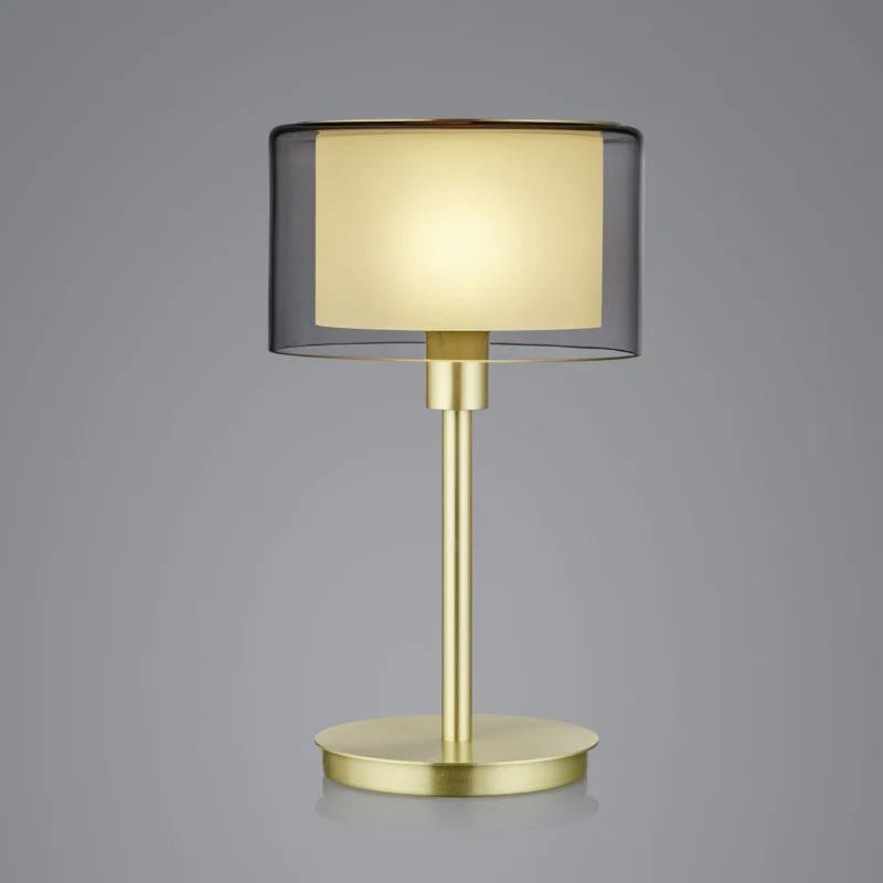 Tafellamp Bankamp Karl 75 Messing Rookglas met E14 fitting Darmowa dostawa