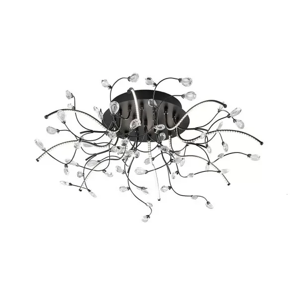Plafondlamp Crystal Led Zwart 77cm Dimbaar Promocja