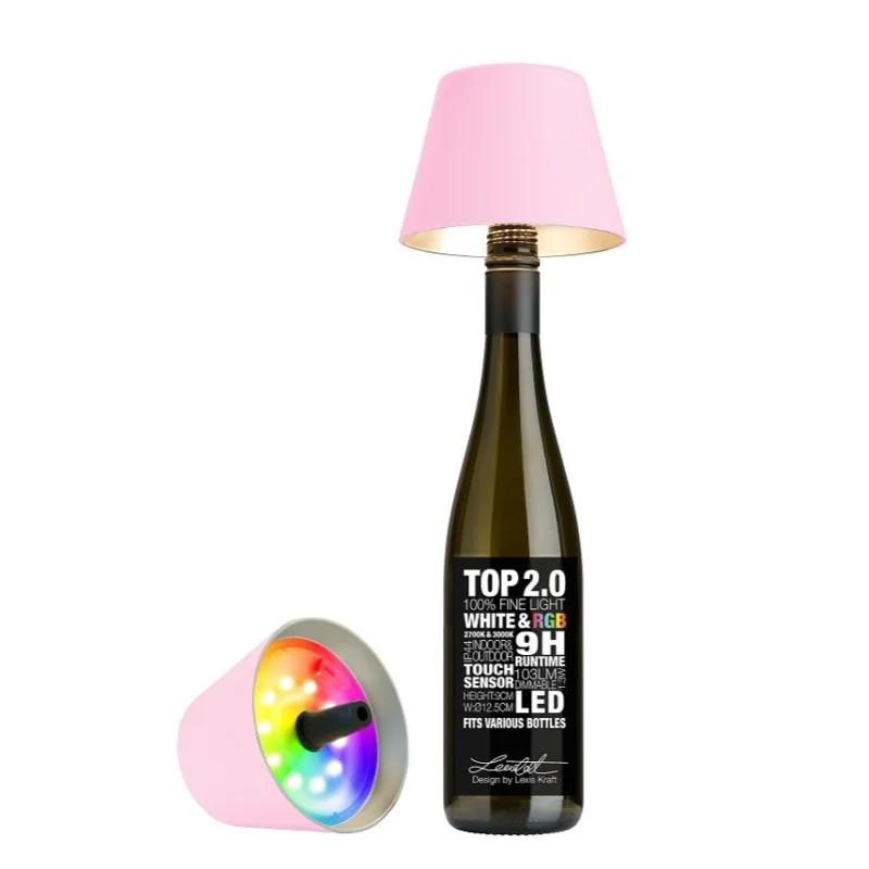 Promocja Sompex Flessenlamp Top2.0 Roze Dimbaar en RGBW