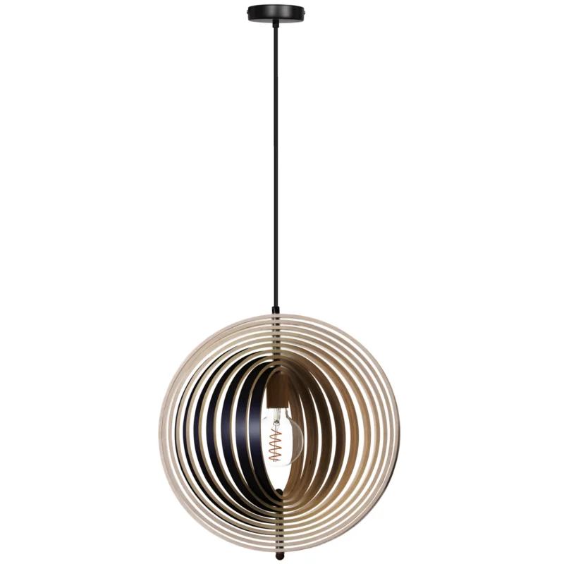ETH Expo Hanglamp Woody Zwart / Naturel Klein Najlepsza cena