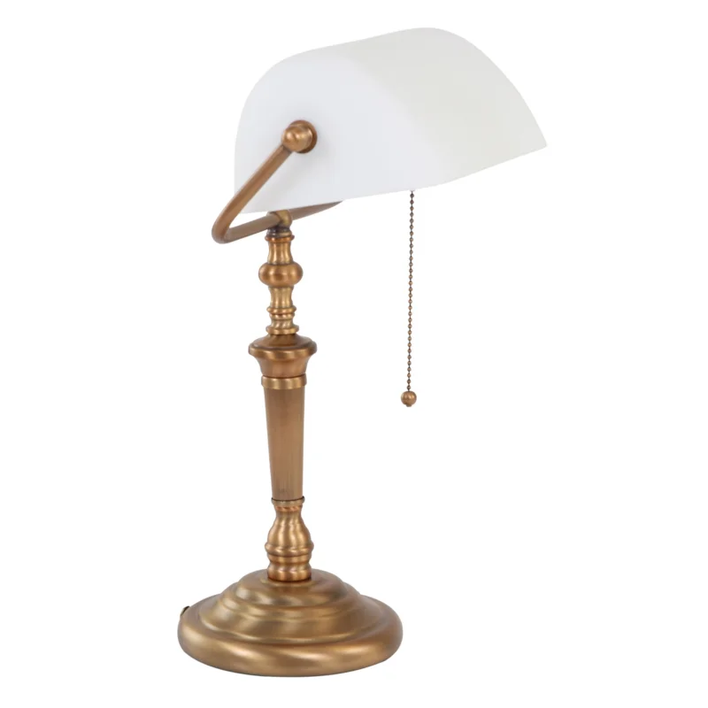 Zamów teraz Steinhauer Tafellamp 6186BR met Wit Glas
