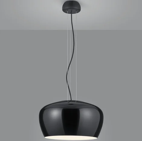 Nie przegap Hanglamp Helestra Veda Zwart Met Zwart Glas