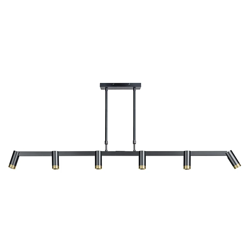 Darmowy zwrot ETH Expo Hanglamp Miller 6L met Zwarte en Goudkleurige ringen