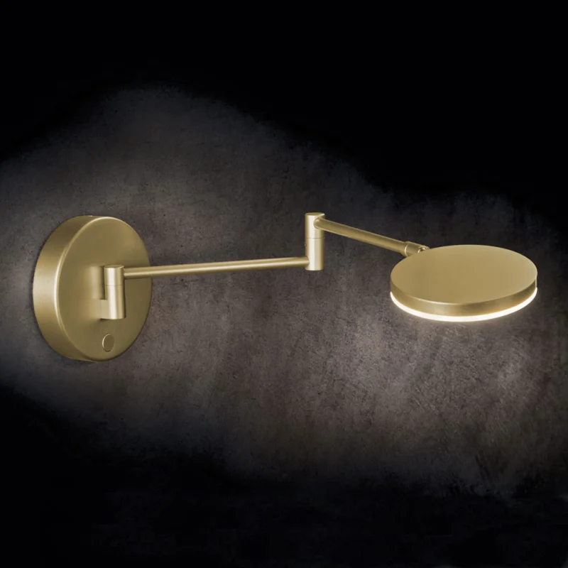 Wandlamp Plano Zwenkarm Messing met Drukdimmer Najlepsza cena