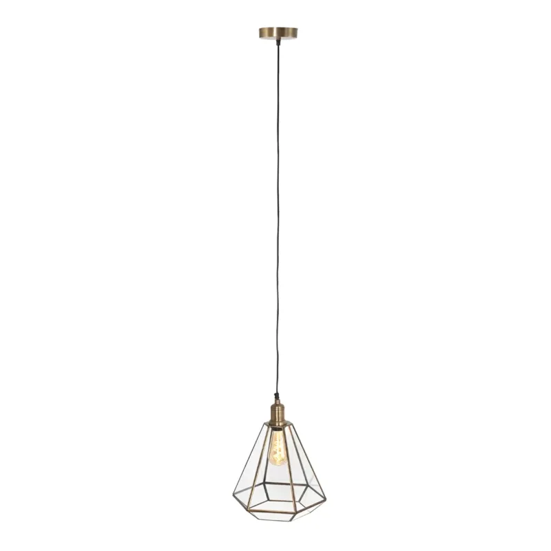 Super okazja Hanglamp Steinhauer Klassiek Brons met Helder Glas Groot