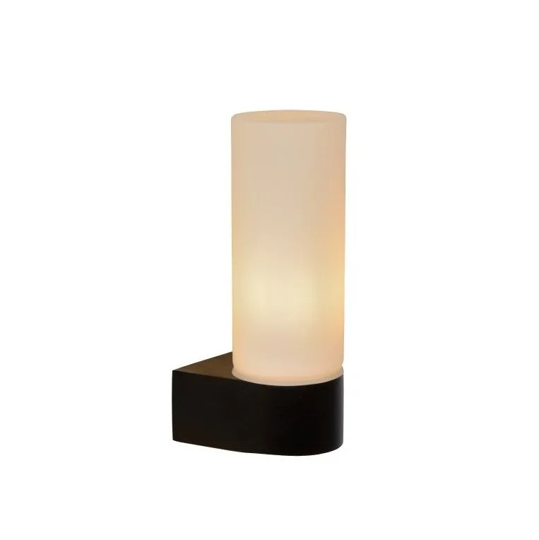 Wandlamp Badkamer Jesse 1L Zwart – Opaal Glas Zniżka