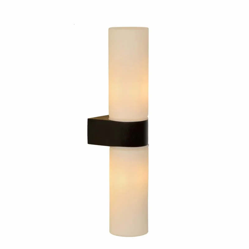 Wandlamp Badkamer Jesse 2L Zwart – Opaal Glas Wyjątkowa oferta