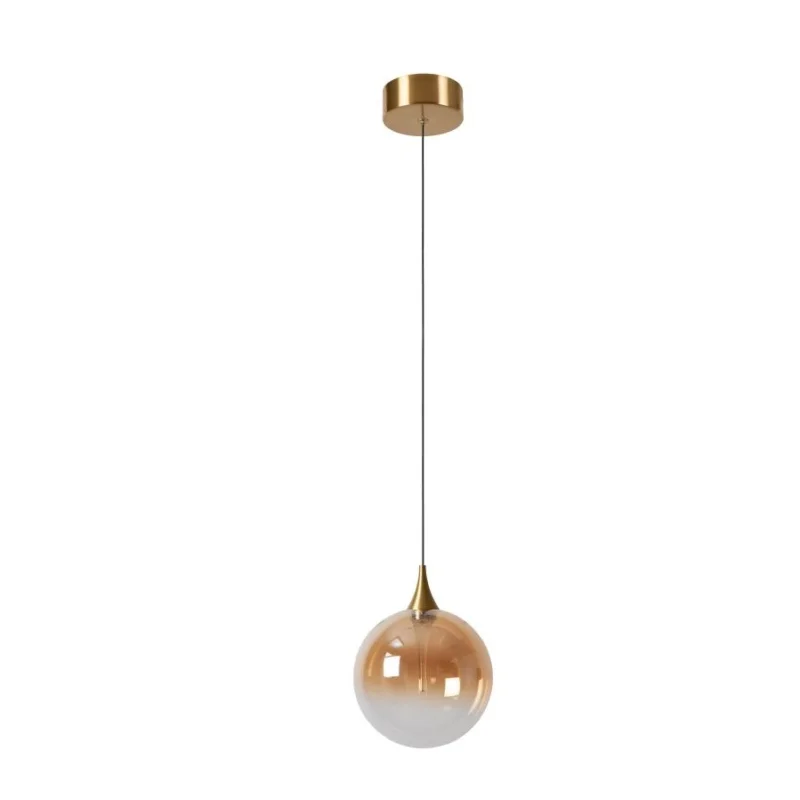 Hanglamp Lucide Gisela 1L met Amber Glas Nie przegap