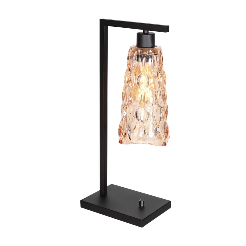 Tafellamp Steinhauer Vidrio Zwart met Amber Glas Wybór klientów