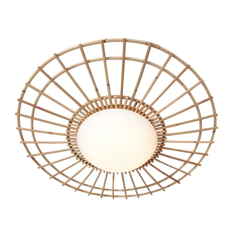 Okazja Plafond en Wandlamp Steinhauer Rotan Naturel 3 Stap Dimmer