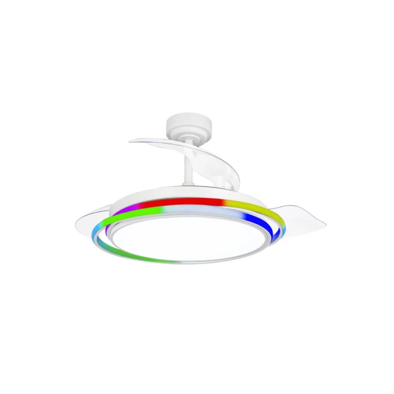 Nie przegap Plafondventilator Uitklapbaar Wit met RGB Led Strip