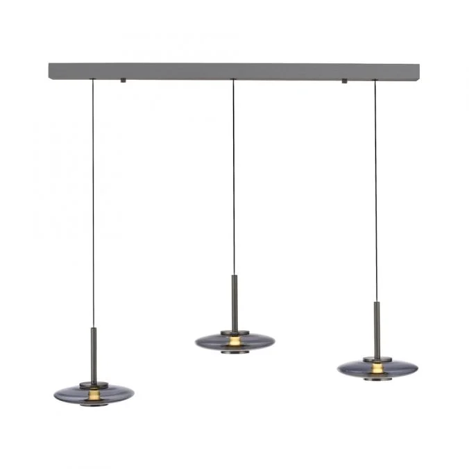 Hanglamp Paul Neuhaus Pure Vitrum 3L Rookglas met Comfort Lift Łatwy zwrot