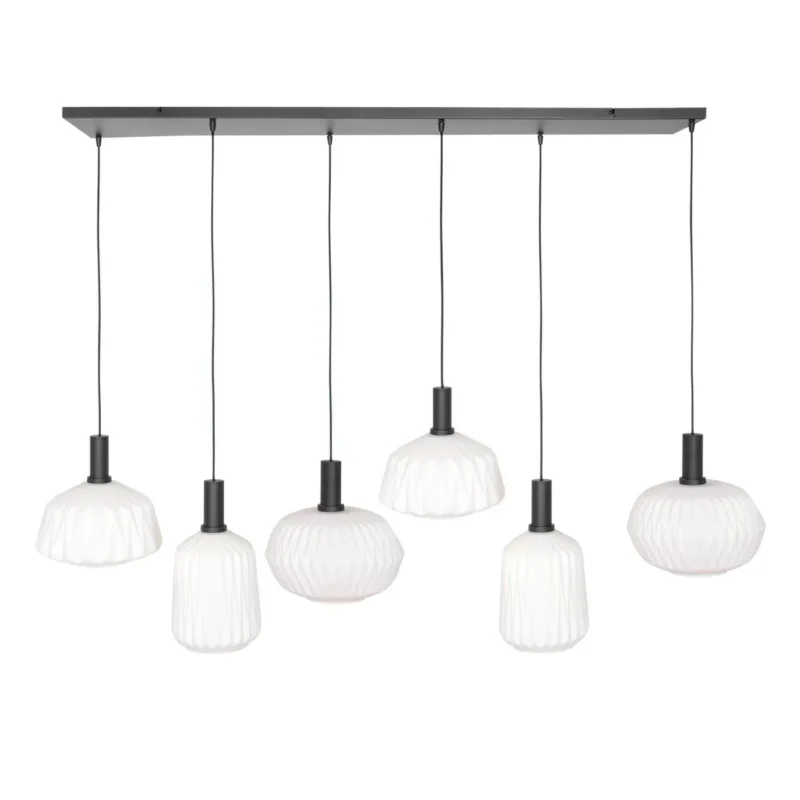 Hanglamp Steinhauer Verre Nervuré 3077ZW Zwart Super okazja