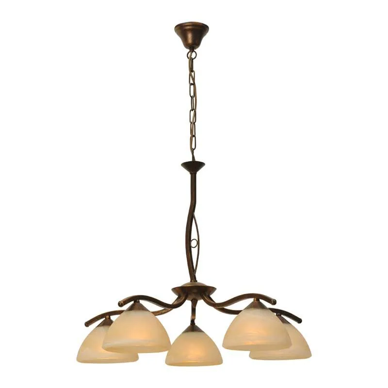 Wybór klientów Masterlight Hanglamp Bolzano 5Lichts Rond Amberglas