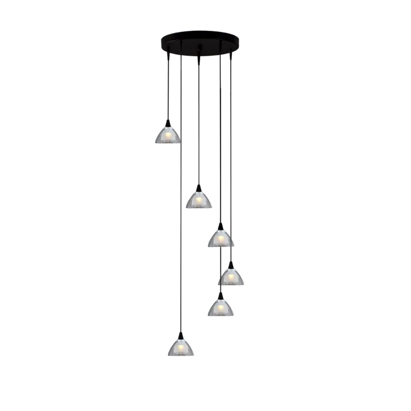 Super okazja Masterlight Hanglamp Caterina 6Lichts Rond Zwart