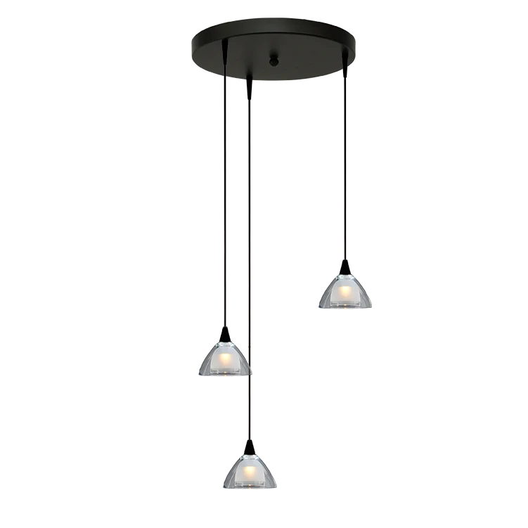 Nowy Masterlight Hanglamp Caterina 3Lichts Ø 35CM Rond Zwart