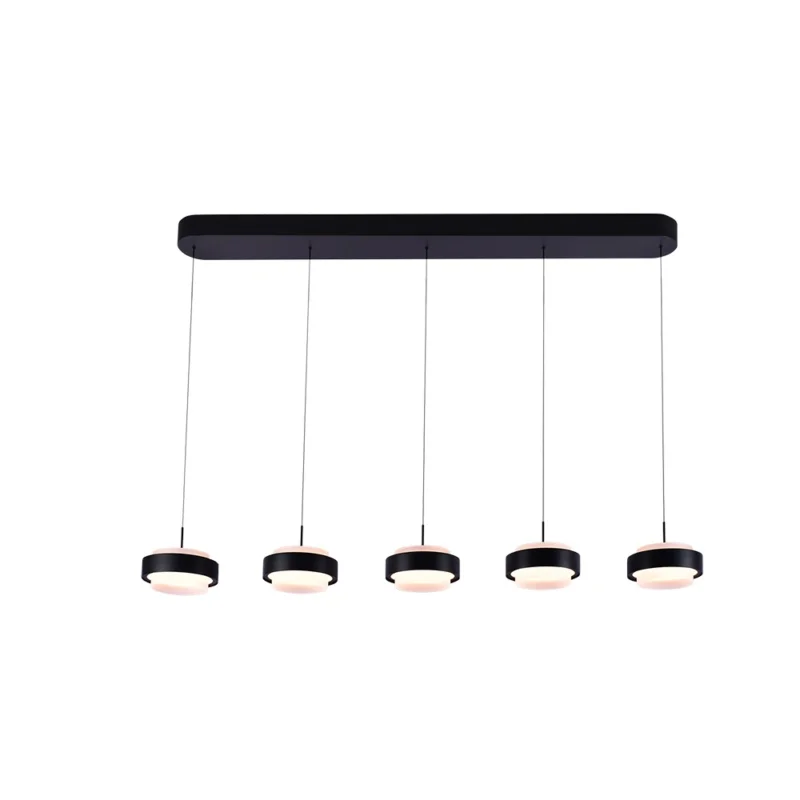 Taniej Hanglamp Puleggia 5Lichts Balk Zwart Dim To Warm