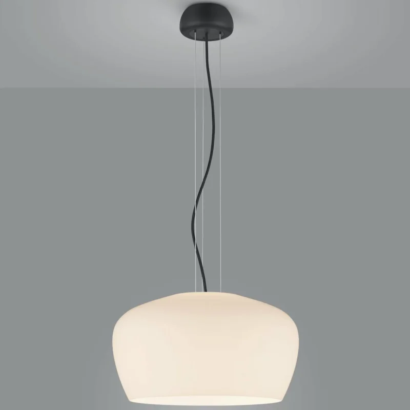 Hanglamp Helestra Veda Zwart Met Opaal Glas Ekspresowa dostawa