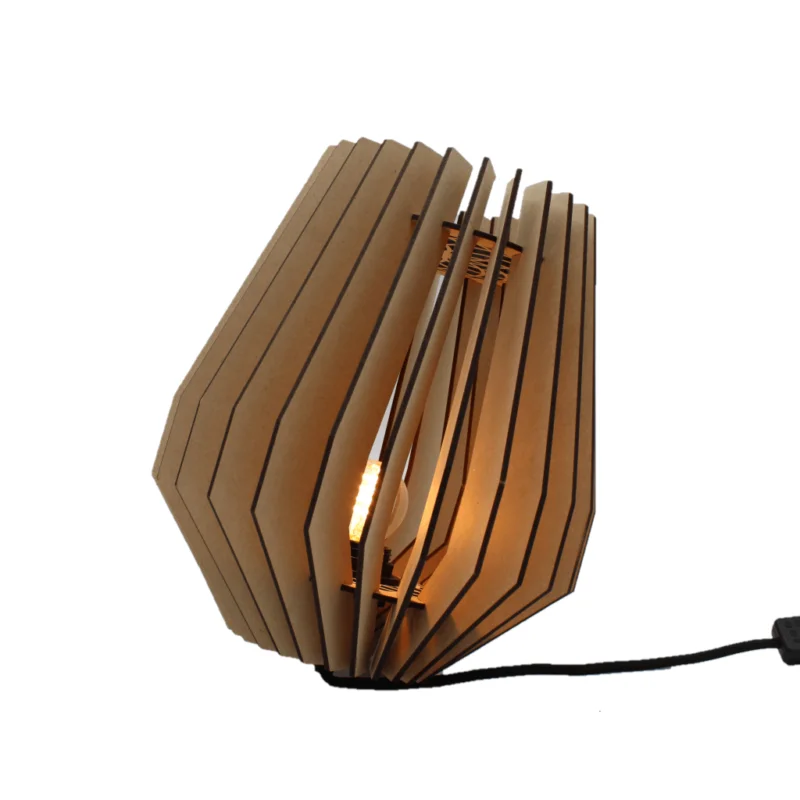 Tafellamp Corners 27cm Naturel Hout Taniej