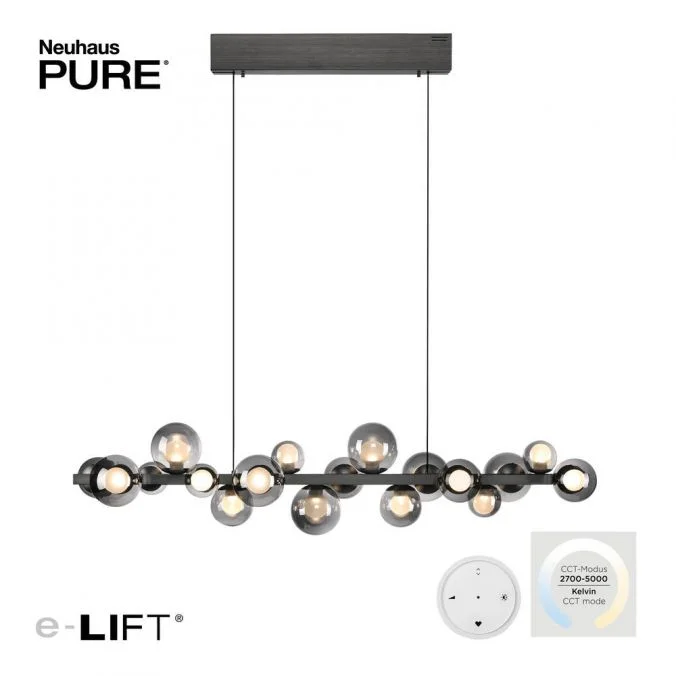 Bestseller Hanglamp Paul Neuhaus Pure E-Popup Grijs in Hoogte Verstelbaar