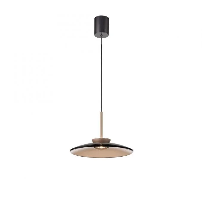 Okazja Hanglamp Paul Neuhaus Pure E-Moon Brons Amberglas