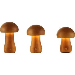 Tylko dziś Batterijlamp Mushroom hout 3 stuks