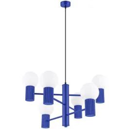 Super okazja Kroonluchter Halo blauw 64cm