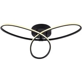 Łatwy zwrot Plafonnière Spike zwart 58cm
