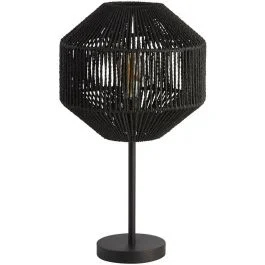 Tafellamp Wicker zwart 55cm Rabat