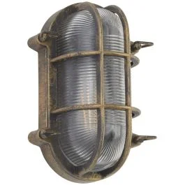 Wandlamp Bulkhead zwartgoud 25cm Dostępne od ręki