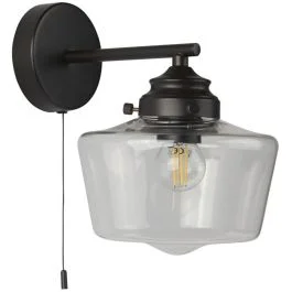 Wandlamp School House zwart 23cm Darmowa dostawa