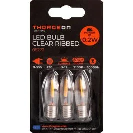 Thorgeon E10 3X LED Kaarslampjes | 0.2W 8/55V 2100K | 821 180° Bestseller