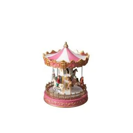 Najlepsza cena Konstsmide LED Wintertafereel Paardencarrousel | 0,7W Multicolor | 14 Lichtpunten | 1,5V | Muziek, 6u timer, batterij/USB-C | Binnengebruik