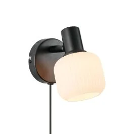 Zamów teraz Nordlux Milford LED Wandlamp | 1x E14 Max 10W | Dimbaar | Zwart