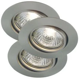 Najlepsza cena Nordlux Triton Ø90mm LED Inbouwspot | 3x GU10 Max 8W | Dimbaar | Zilver