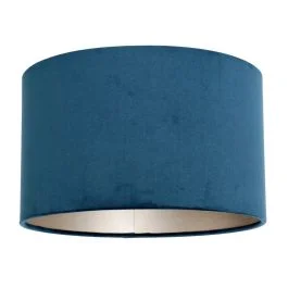 Steinhauer Lampenkap | Blauw Velours Lampenkap ⌀30Cm Met E27 Support Rabat