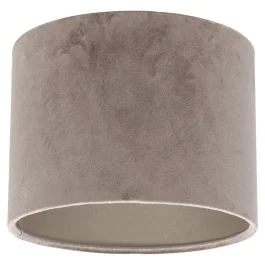 Nowy Steinhauer Lampenkap | Grijs/Taupe Velours Lampenkap ⌀20Cm Met E27 Support
