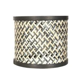 Oferta Steinhauer Lampenkap | Naturel Met Zwart Bamboe/Houten Lampenkap ⌀20Cm Met E27 Support