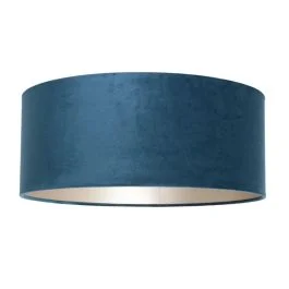 Sprawdź teraz Steinhauer Lampenkap | Blauw Velours Lampenkap ⌀50Cm Met E27 Support