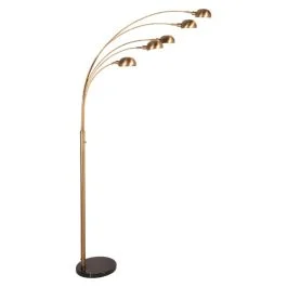 Mexlite Pentra LED Vloerlamp | 5x E14 10W | Dimbaar | Brons/Wit Zniżka