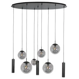 Łatwy zwrot Steinhauer Bollique Hanglamp | 6x E27 + 3x GU10 | Dimbaar | Zwart