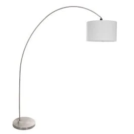 Nowy Mexlite Solva LED Staande Booglamp | 1x E27 40W | Dimbaar | Staal/Wit