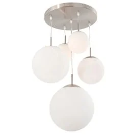 Steinhauer Bollique LED Hanglamp | 5x E27 40W | Dimbaar | Staal/Wit Wyprzedaż