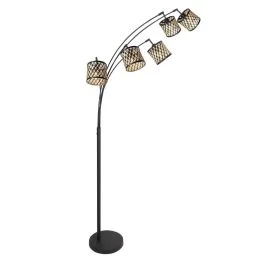 Mexlite Sumba LED Vloerlamp | 5x E14 40W | Dimbaar | Zwart Tani