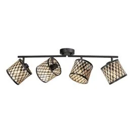 Promocja Mexlite Sumba LED Plafondlamp | 4x E14 40W | Dimbaar | Zwart
