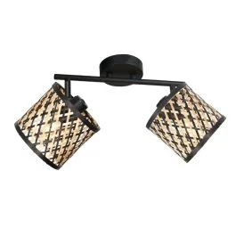 Szybka wysyłka Mexlite Sumba LED Plafondlamp | 2x E14 40W | Dimbaar | Zwart