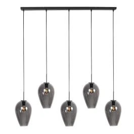 Nowość Mexlite Drovia LED Hanglamp | 5x E27 40W | Dimbaar | Zwart
