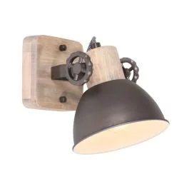 Cena promocyjna Mexlite Gearwood LED Plafondlamp | 1x E27 40W | Dimbaar | Hout/Zwart