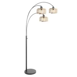 Steinhauer Breeza-Beache LED Vloerlamp | 3x E27 40W | Dimbaar | Naturel/Zwart Rabat