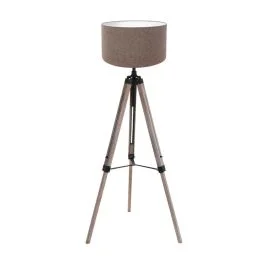 Zamów teraz Mexlite Triek LED Vloerlamp | 1x E27 40W | Dimbaar | Grijs/Hout/Zwart